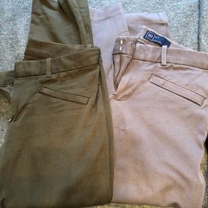Gap skinny ankle pants in olive green and grey